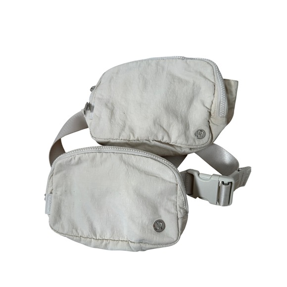 Lululemon Handbags - Lululemon Everywhere Belt Bag 1L 2L White Recycled Nylon Fanny Pack Lot of 2